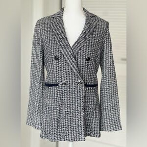 ST.JOHN, Size 4, Grey/Navy Blazer/Jacket